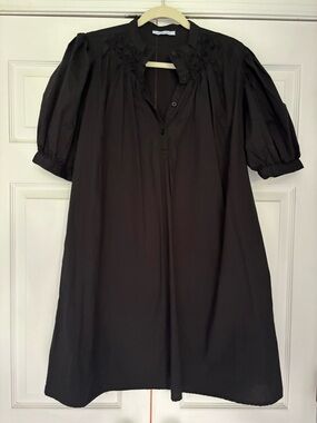 Black Puff Sleeve Women's Dress